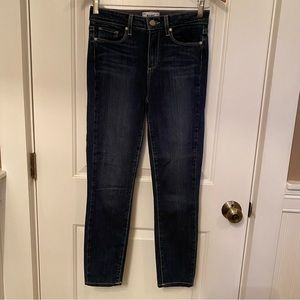 PAIGE JEANS BLUE DENIM HOXTON ANKLE SKINNY STRETCH 5 POCKET ZIP FLY USA SIZE 26